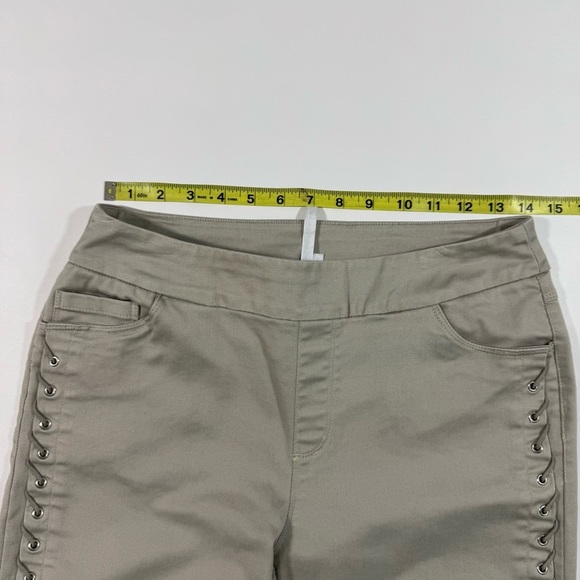 Lulu B Pull On Skinny Pants Grey Side Lace Design - Picture 7 of 9